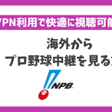 海外から日本のプロ野球中継(NPB)を見る方法！VPN接続と見逃し配信で安心して見れる！