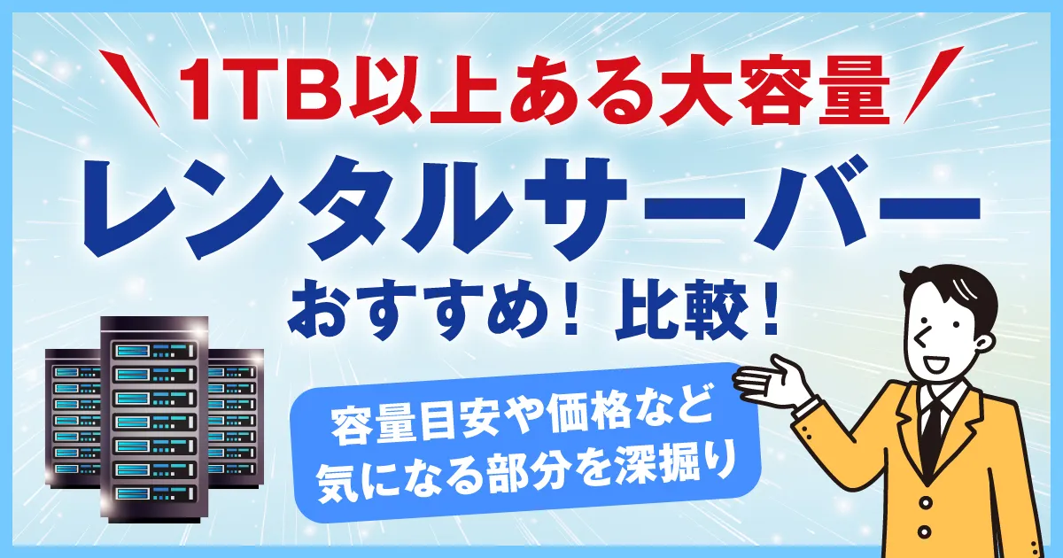 1TB以上ある大容量レンタルサーバーおすすめ5選を比較！容量目安や価格など気になる部分を深掘り | WEBパイロット